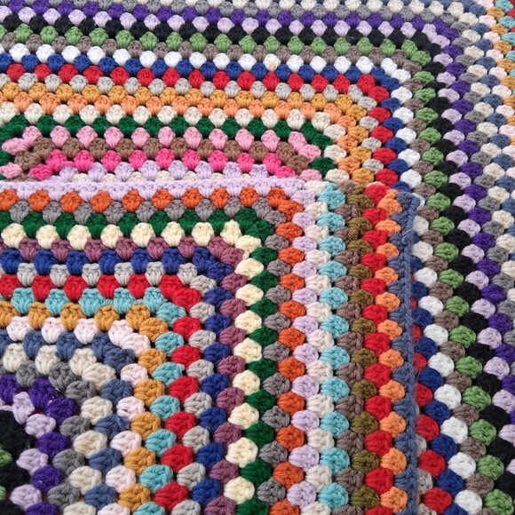 CROCHET SQUARE THROW BLANKET -45"x36" - Picture 2 of 6